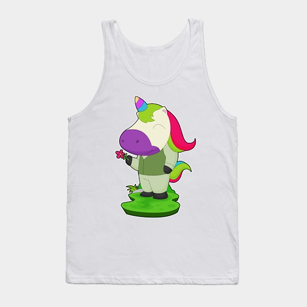 Unicorn Groom Flower Wedding Tank Top by Markus Schnabel